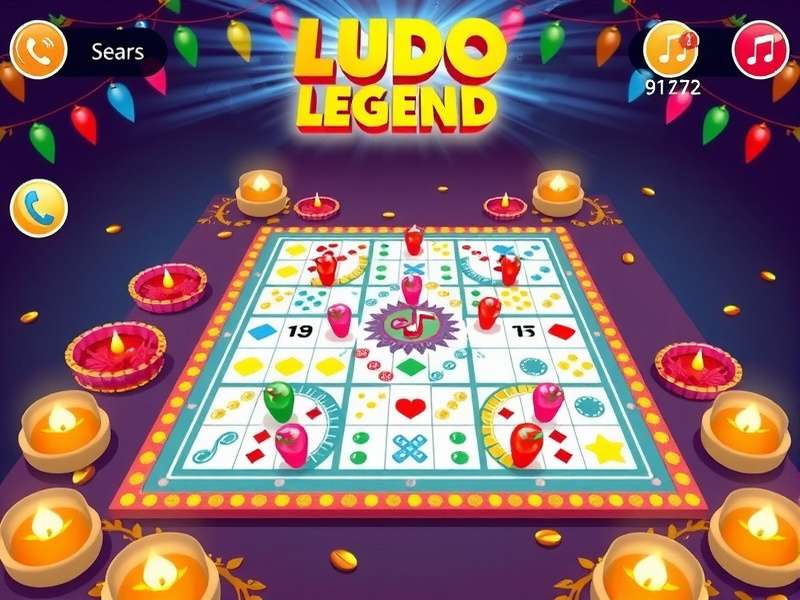 Ludo Power Legend game screenshot showing colorful board with players